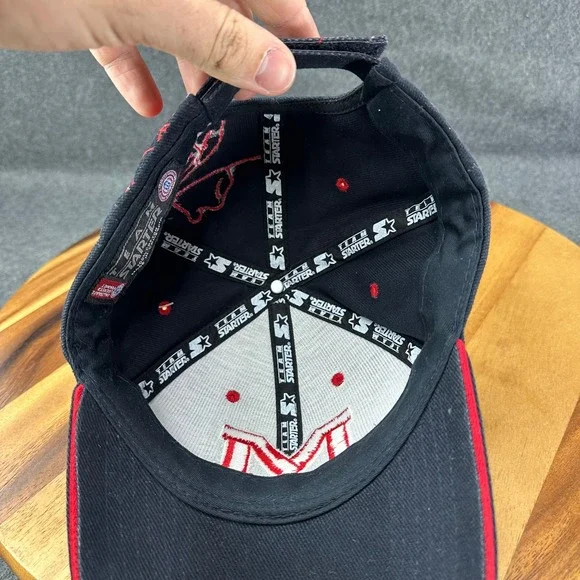 Ole Miss Colonel Reb VTG Starter Hat Navy Blue Red Embroidered Graphic NWT 2003 - Picture 12 of 13